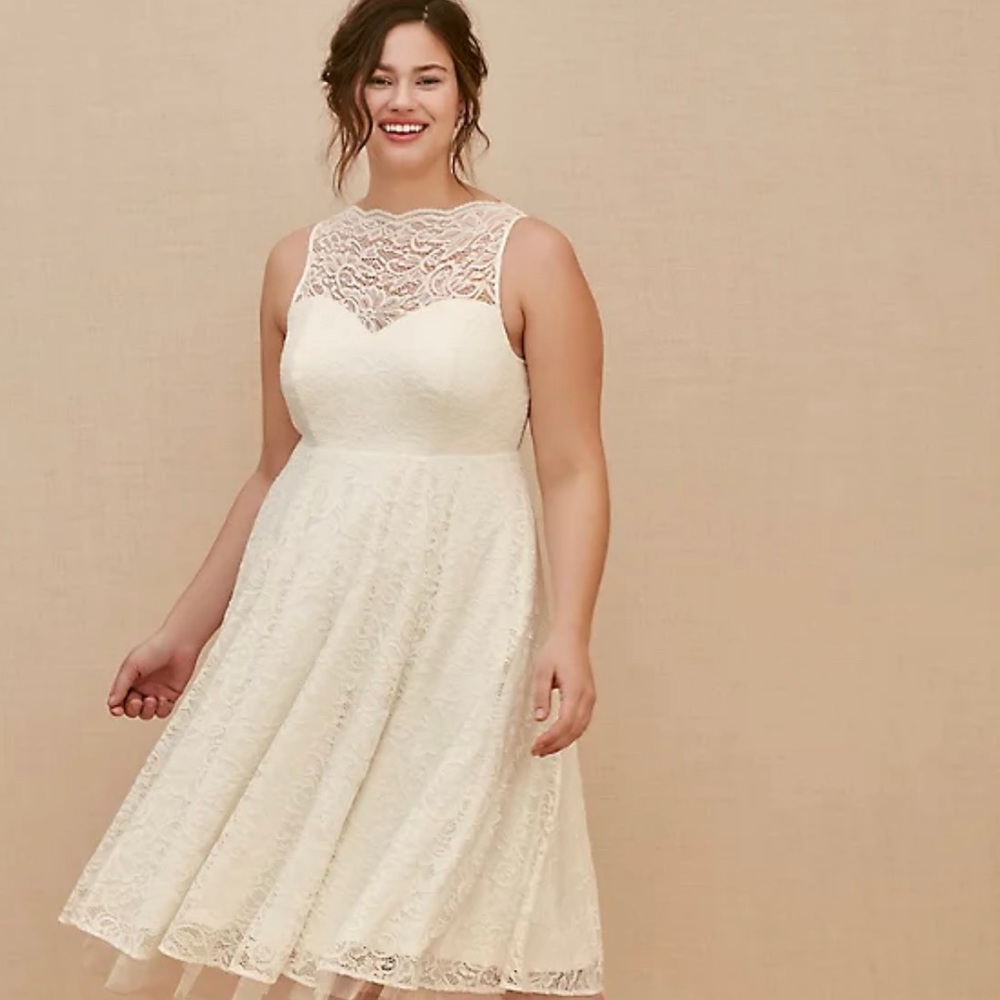 Plus size white dress